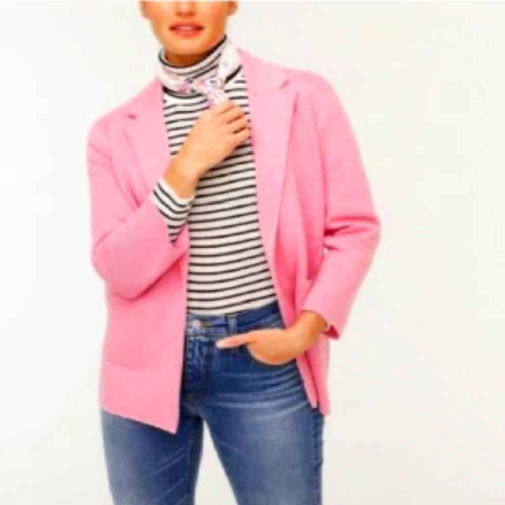 NWT J. Crew Open Front Sophie Pink Sweater Blazer
